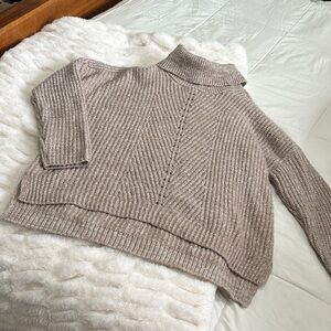 Time and Tru Taupe Cowl Neck Sweater